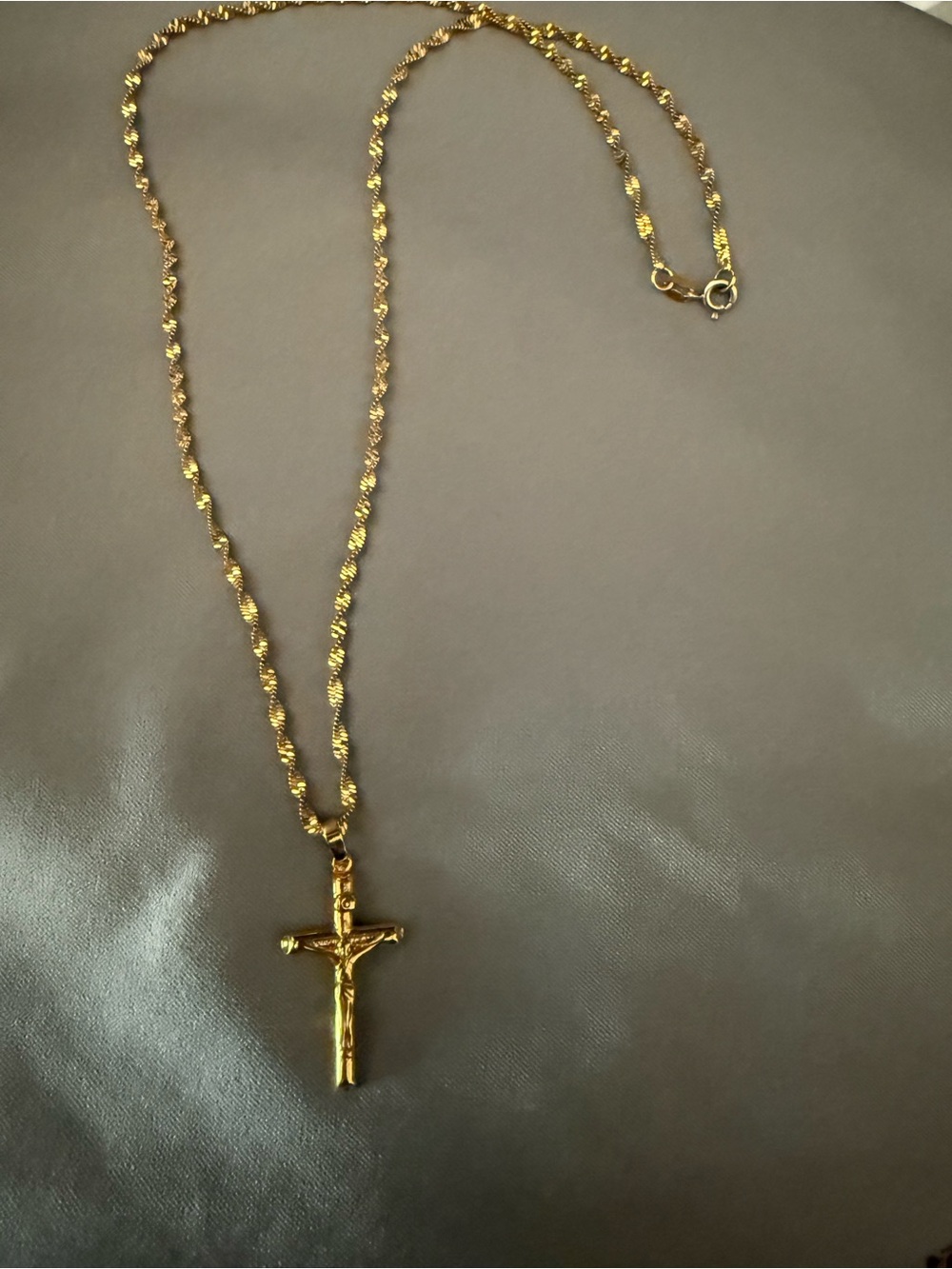 Gold Cross Pendant Necklace for Women - Polished Gold Finish